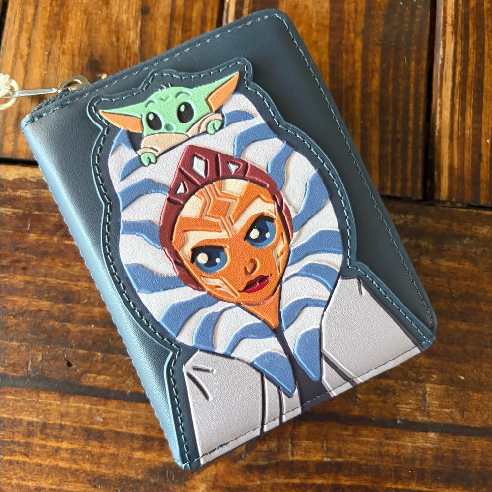 Loungefly Star Wars The Mandalorian Ahsoka and Grogu Mini Zipper Wallet